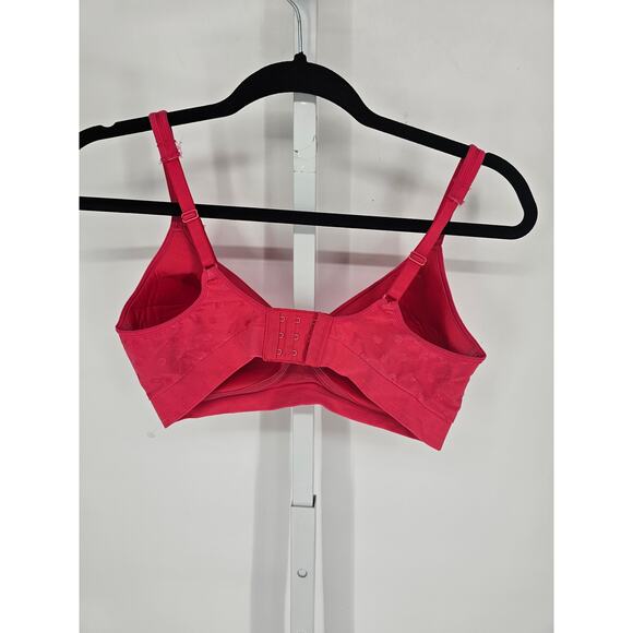 Vintage 1990s Bali Womens Sz L Wire Free T Shirt Bra Pink Polka Dot Print - Picture 4 of 4